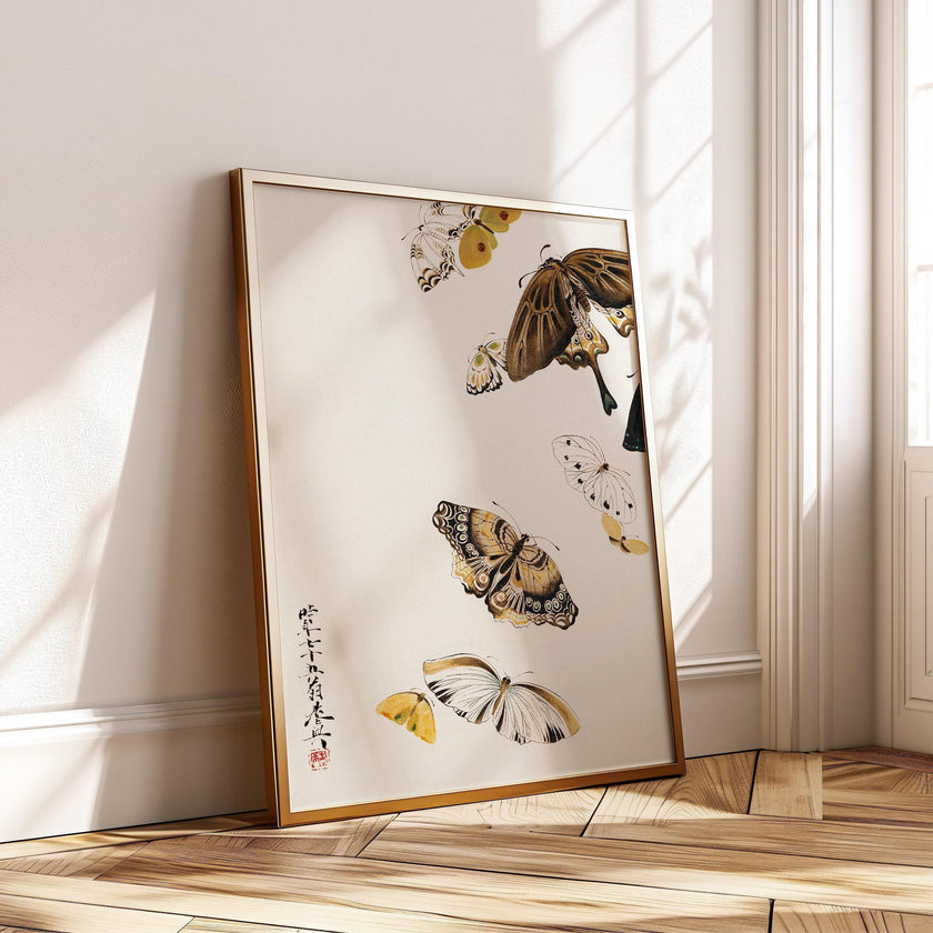 Butterfly Giclee Print: Vintage Japanese Woodblock Art