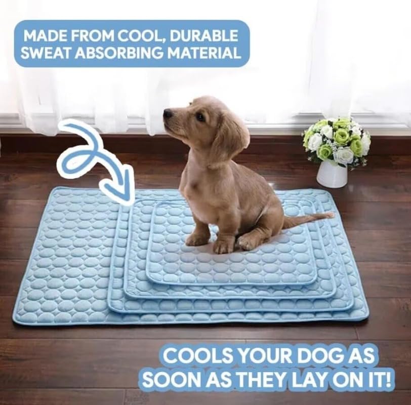 Pet Ice Silk Cooling Mat for Dogs & Cats – Breathable, Anti-Slip Summer Pad