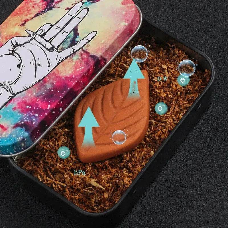 Cigar Humidor Clay Leaf-shaped Humidifying Cigar Moisturizing Tablet