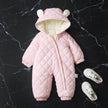 Hooded Fleece-lined Thick Baby Winter Romper Puffer Overall Jumpsuit