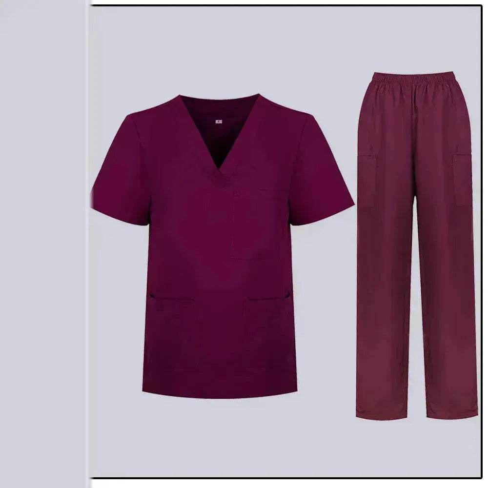Women Nurse Uniform Female - Hospital Nurse Costume - V Neck Top Pants Set