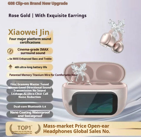 Ear-Mounted AI Bluetooth Headset with Touch Screen and Noise Reduction