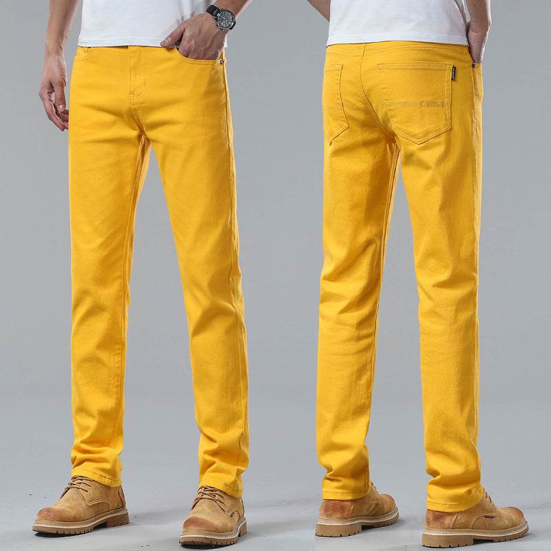 Men Fashion Brands Stretch Slim Fit Skinny Denim Pants jeans Trouser