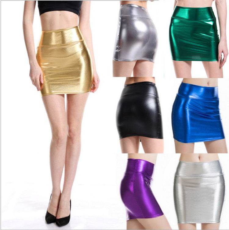Fashion Hot Girl Hip Mini Faux Leather skirt