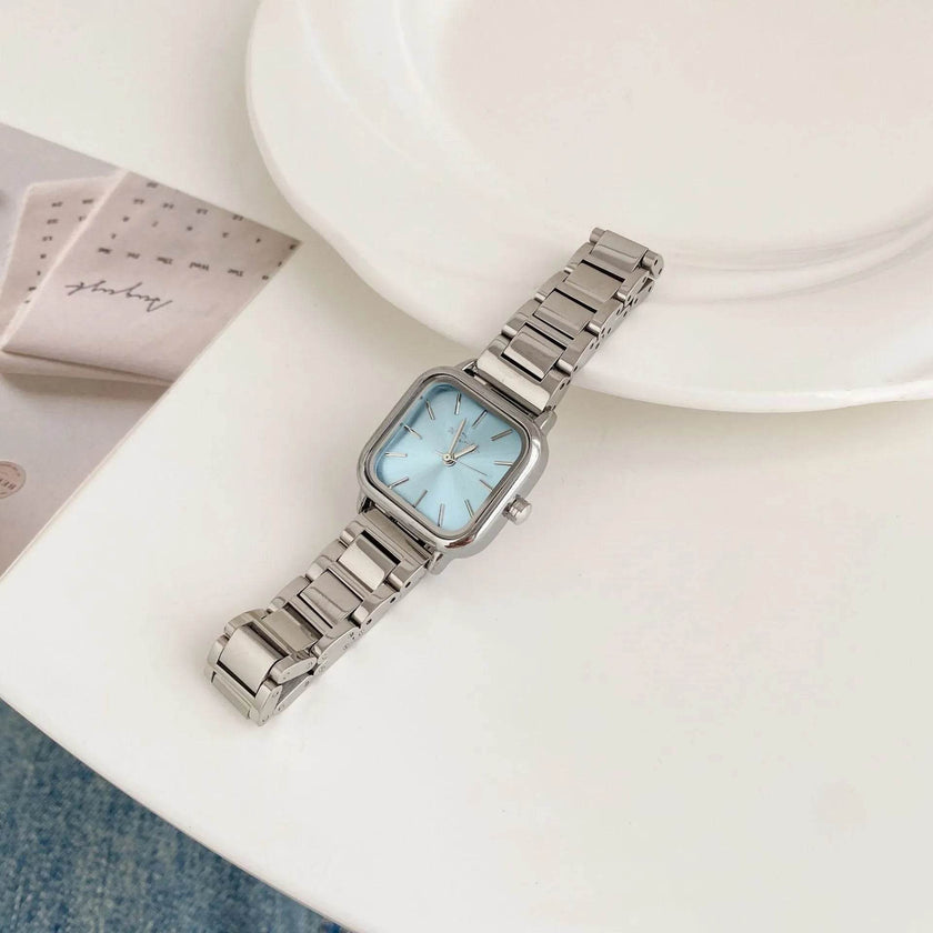 Retro Small Square Watch Female Steel Strap  Dress Watch