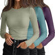 Women's 3D Print Crew-Neck Slim-Fit Long-Sleeve T-Shirt | Canada & USA