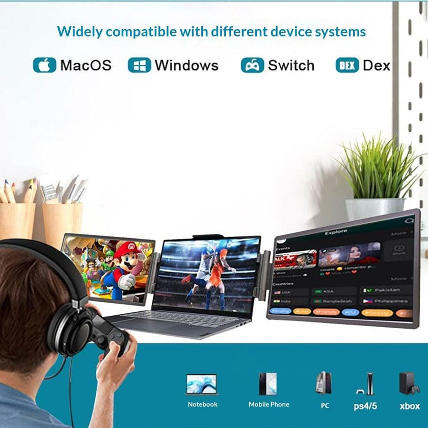 14-Inch Dual Screen Portable Monitor IPS USB-C HDMI Laptop External Display