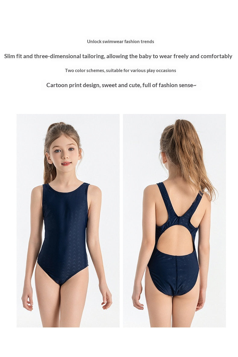 Girls & Baby Cute One-Piece Swimsuit | Black & Dark Blue Swimwear Canada