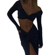 Women's Stylish 2-Piece Skirt Set with Split Detail