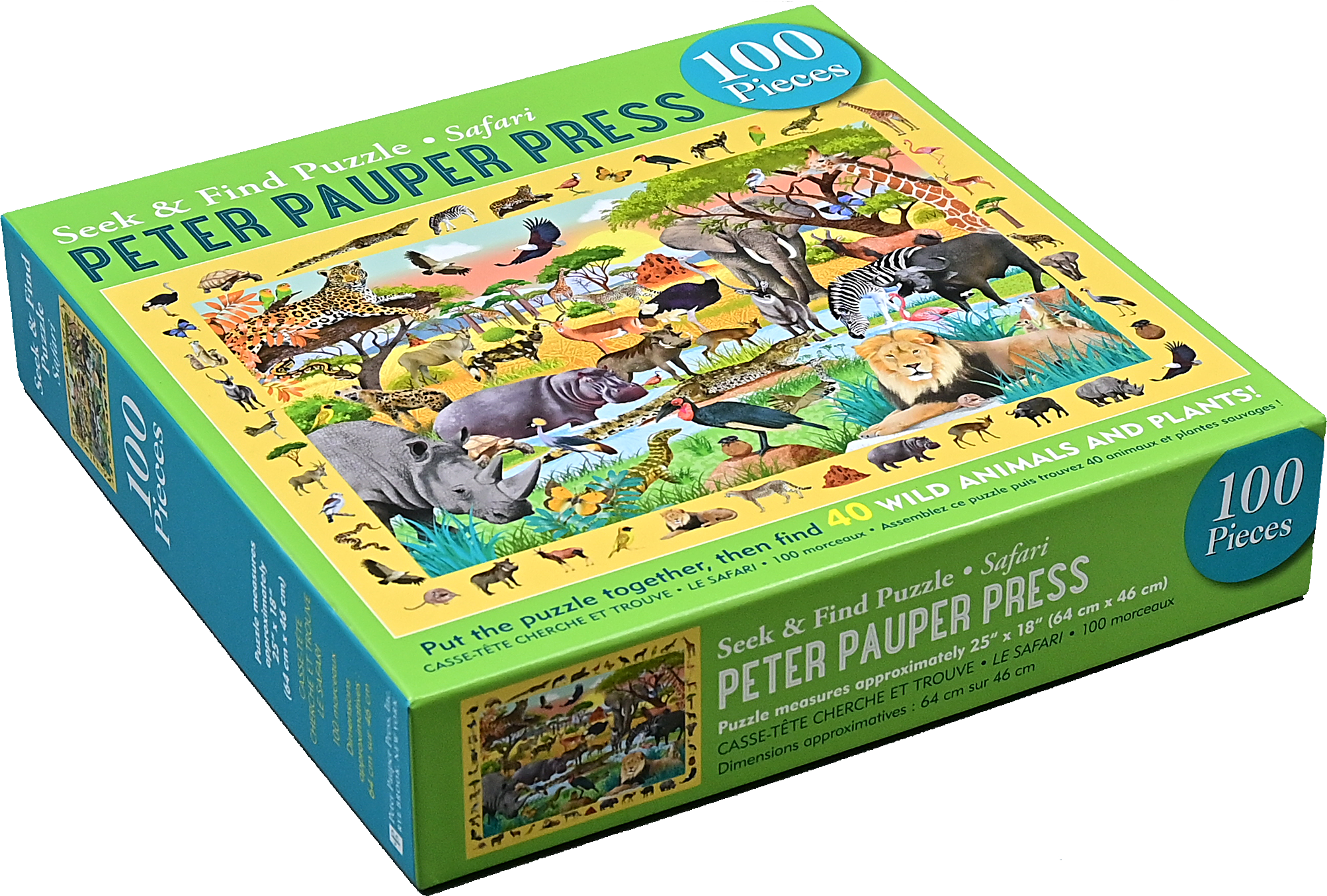 Peter Pauper Press - Safari Seek & Find 100-Piece Jigsaw Puzzle