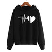 Unisex Heart Print Streetwear Hoodies sweatshirt Pullover Long Sleeve Clothes