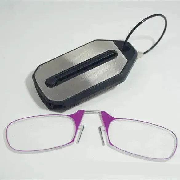 Mini Nose Clip On Portable Reading Glasses Men For Women Rimless Portable Magnifying Presbyopic Glasses Eyewear Ladies