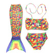 Girls Mermaid Bikini Set for Kids – 3-Piece Swimsuit with Skirt, Panties & Bra (Ages 3–8)