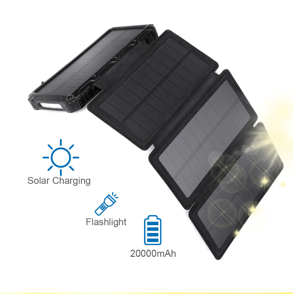20,000mAh Foldable Solar Power Bank with Wireless Charging – 5 Colours