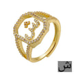 Fashion Micro Inlaid Zircon Arab Letters Ring for women