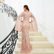 Formal Dress V-neck Banquet Sequined Fishtail Party Dress