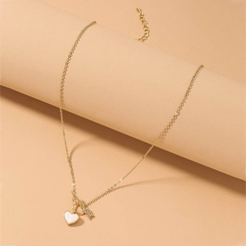 Romantic Heart Necklace Copper Zircon Pendant Necklace for women