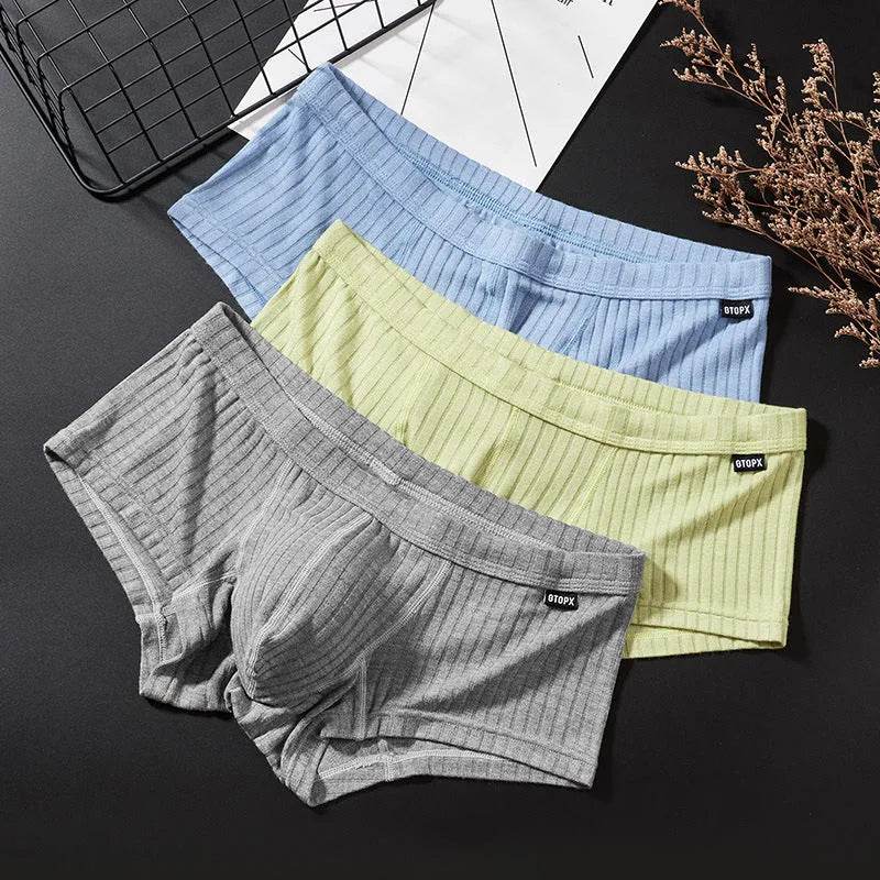 Otopx Men's Low Waist Boxer Briefs with Pouch Breathable Underwear