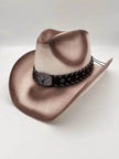 Summer Outdoor Ethnic Style Felt and Straw Cowboy Hat