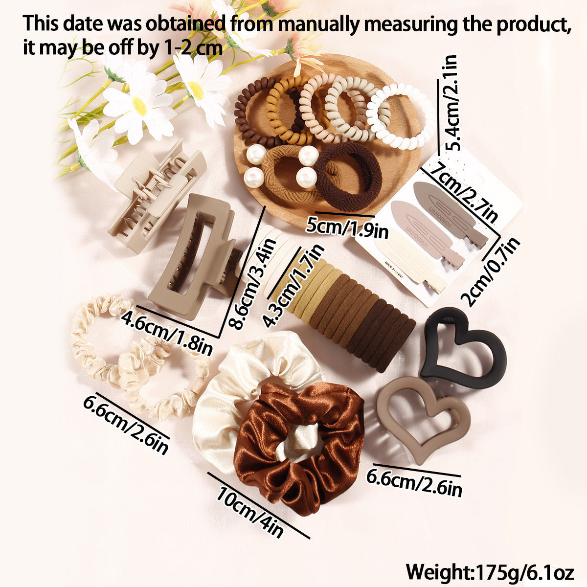 Coffee Series Hair Barrette Combination Set – Plastic Resin Hair Clips for Women