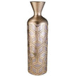 22 Tall Polyresin Decorative Vase, Weave Rose Gold Design