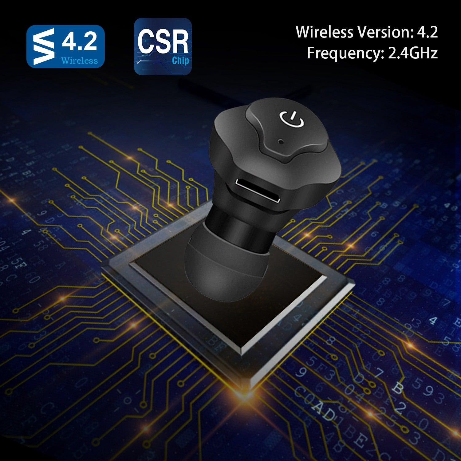 True Wireless Earbuds Bluetooth 4.2 aptX CVC 6.0 Noise Cancelling Business Driving Walking TWS