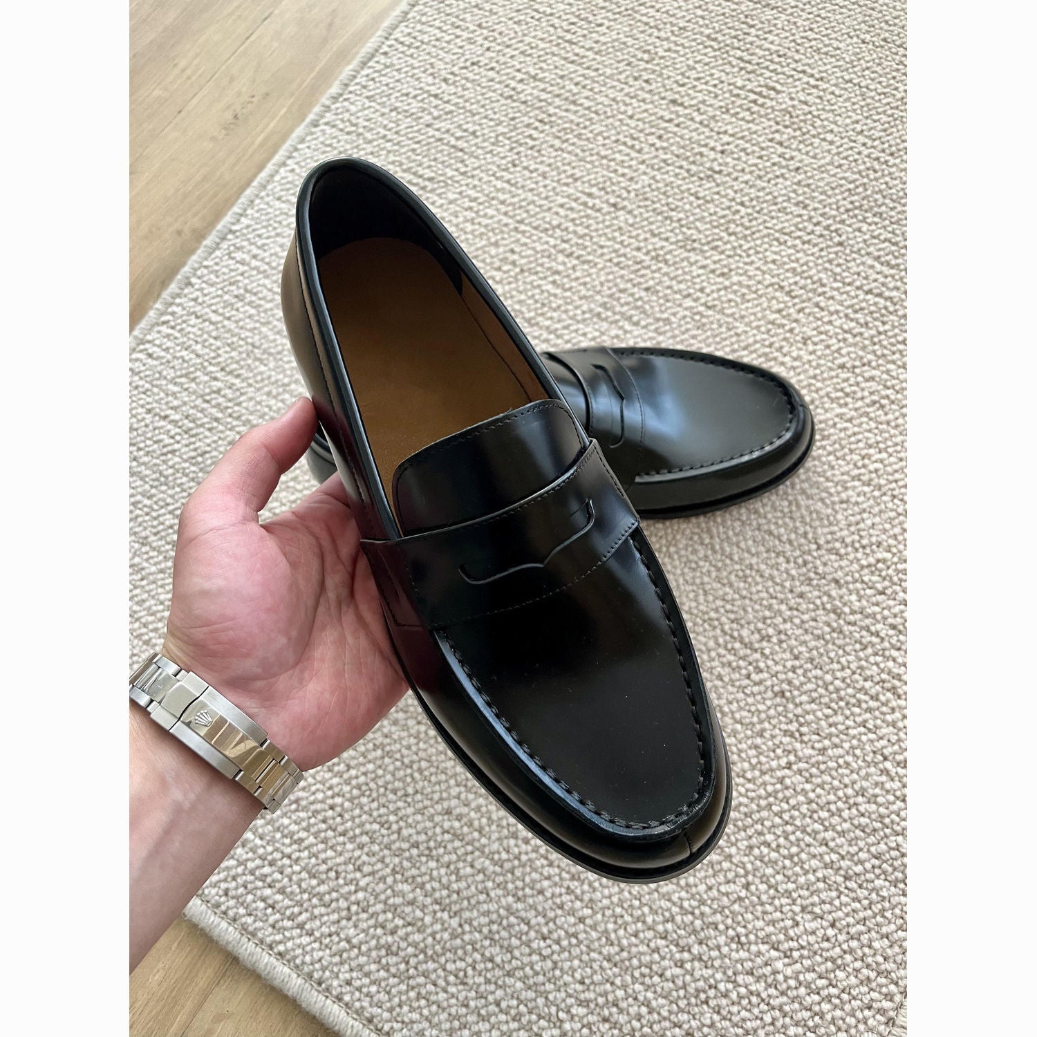 Men's British-Style Slip-On Leather Loafers – Height-Increasing Option, Sizes 38–46