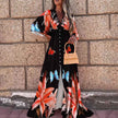 Summer Casual Vacation Style V-Neck Printed Dress