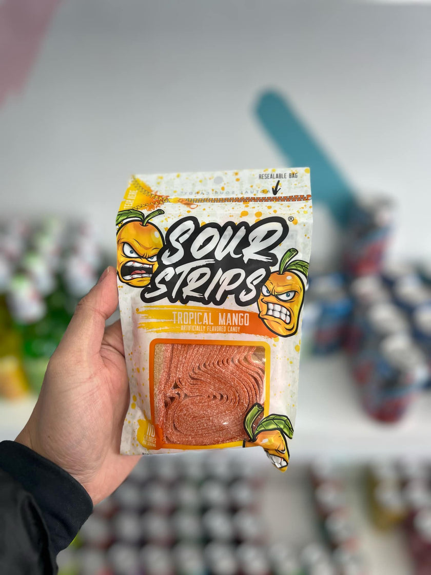 Sour Strips Tropical Mango – Sweet & Tangy Chewy Candy | Exotic Fruit Flavor -96g