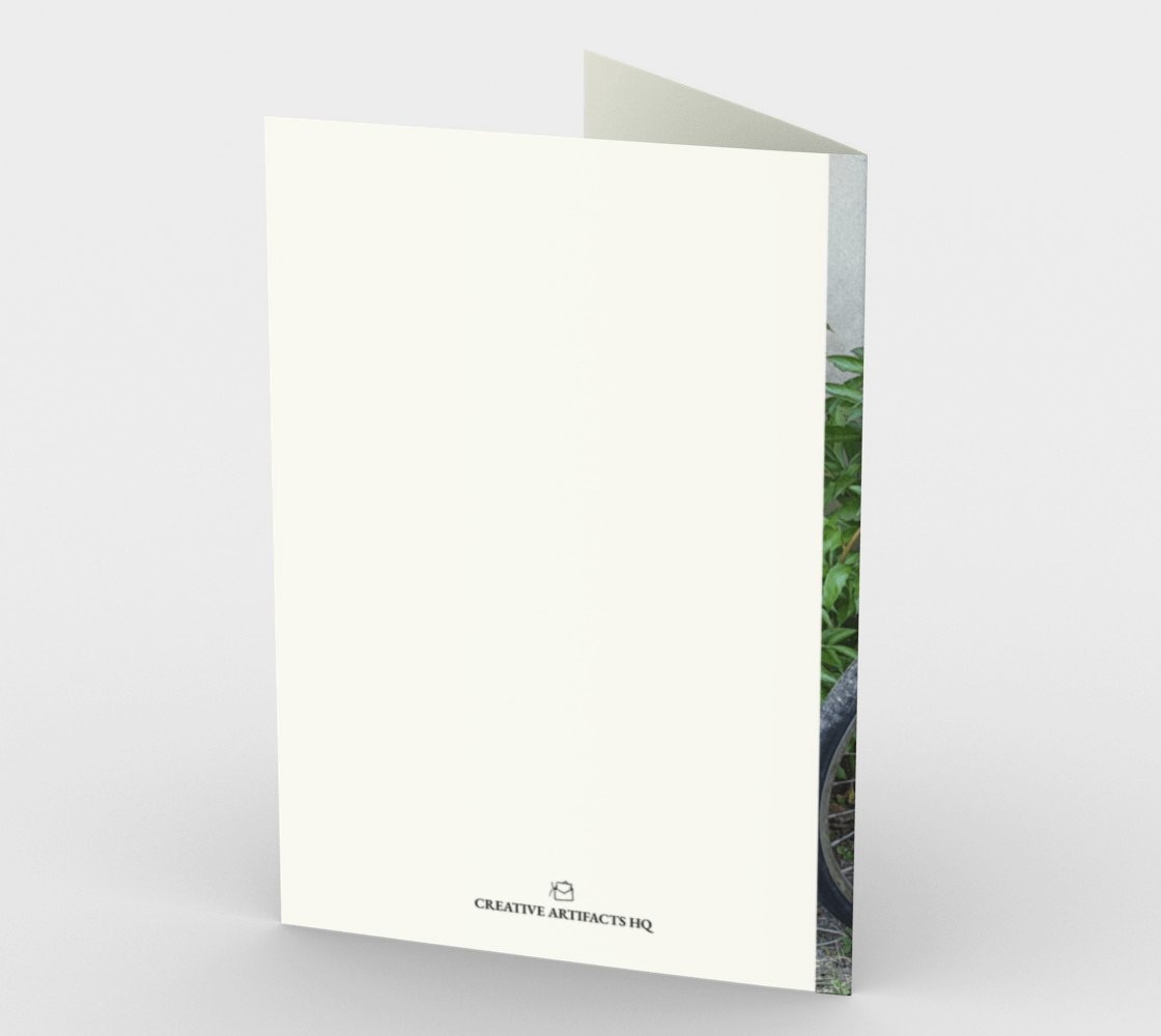 Set of 3 Blank Greeting Cards | 5 x 7 | Green Bicycle