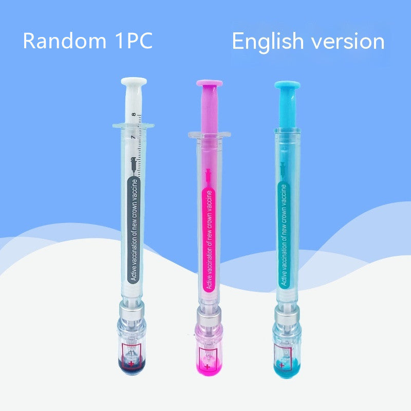 Vaccine Pen Creative Gel Pen – 0.5mm Black Ink, Novelty Design for Students