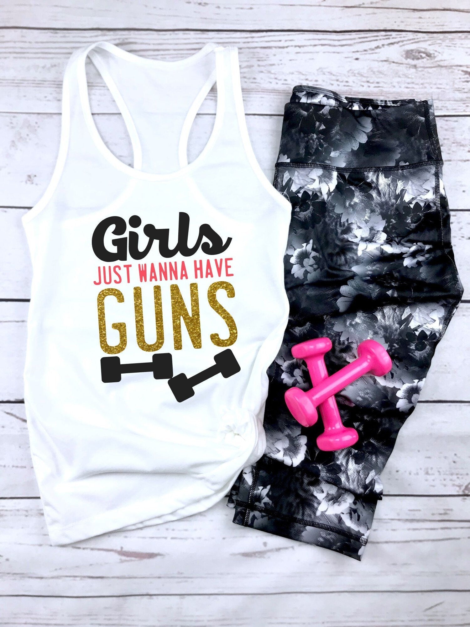 Girls Just Wanna Have Guns Racerback Tank Top