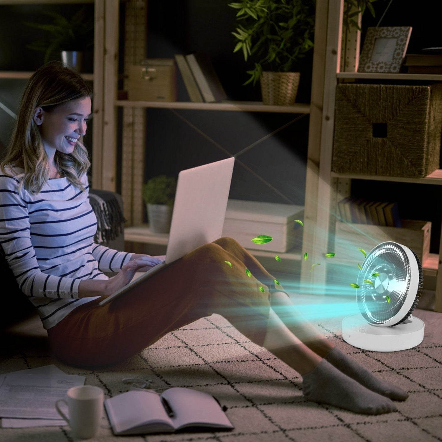 Foldable Rechargeable Portable Remote Control Desk Fan