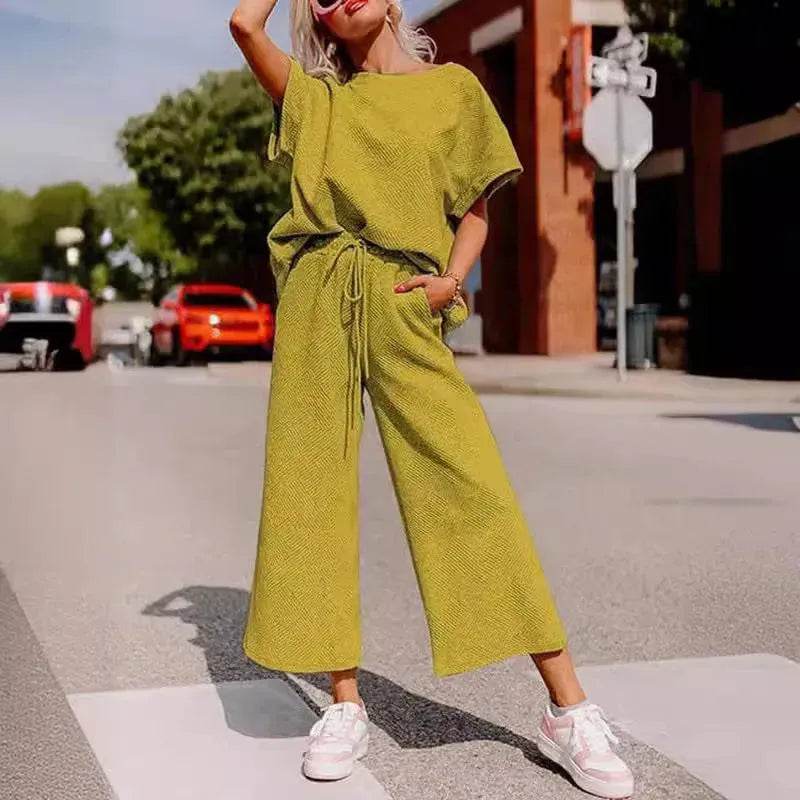 Coord fashion spring and summer 2 piece pant set women