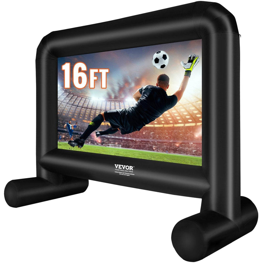 Inflatable Movie Screen, 16 FT Inflatable Projector Screen For Outside With Blower And Carrying Bag, Front Rear Projection, Oxford Fabric Blow Up Screen For Outdoor Parties Backyard Movie Nig