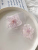 Temperament Flower Sweet Tulle Beaded Exaggerated Earrings