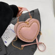 Women's Fashion Casual Heart Shaped Chain Shoulder Messenger Crossbody Bag