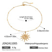 Stainless Steel Necklace - Hammered Spiral Sun Pendant Necklace