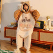 One Piece Pajamas Women's Coral Wool In Winter