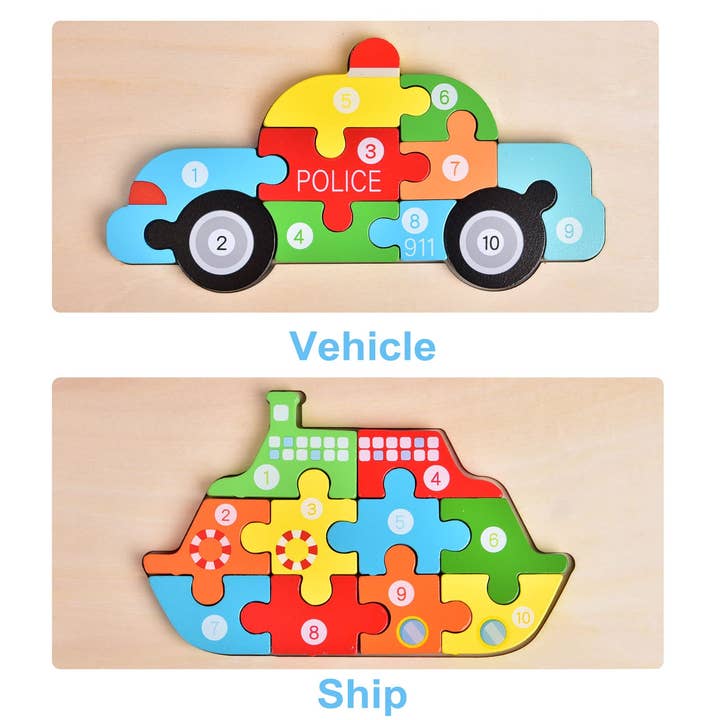 Fun Little Toys - 4-Pack Wooden Puzzles