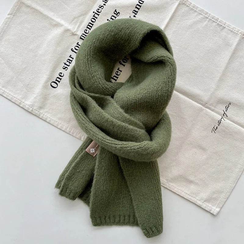 Women's Sweet Version Fleece Solid Scarf Autumn And Winter