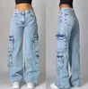 Women's High-Waist Straight Leg Workwear Denim Jeans – Streetwear Style
