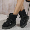 Plus Size Platform Cross Strap Snow Boots