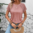 Women's Top Lace Patchwork Round Neck T-shirt