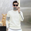 Simple All-match Slim fit Round Neck Pullover Sweater top for men