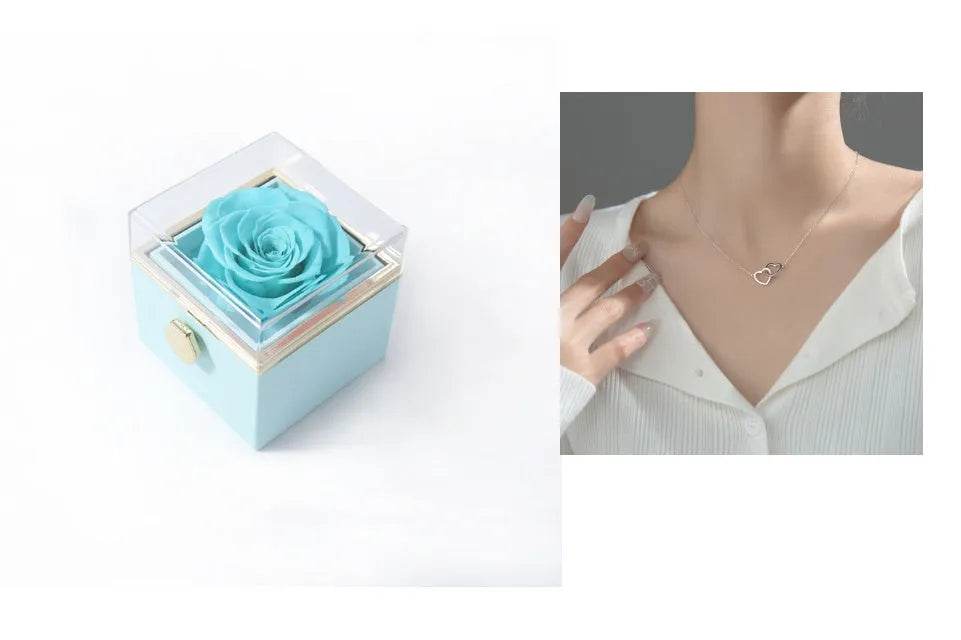 Fashion Acrylic Rotating  Valentine  Rose Jewelry gift  Box
