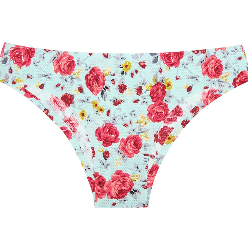 Women's Seamless Floral Print Low-Waist Briefs No-Trace Breathable