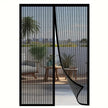 Magnetic Insect-Proof Door Curtain – Breathable Mesh Screen, Black & White, 90–120cm
