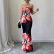 Women's Floral Print Strapless Slim-fit Maxi Dress | Canada & USA