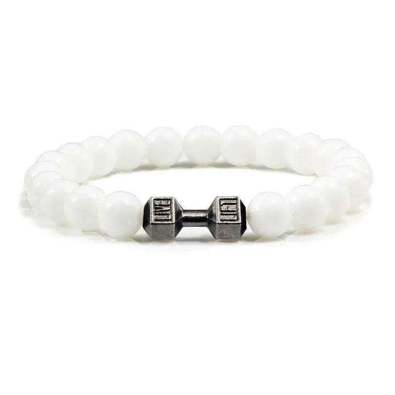 Turquoise Energy Gun Black Electroplated Alloy Beaded Bracelet